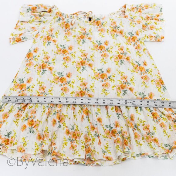 Cupcakes & Cashmere Floral Peasant Off-Shoulder Ruffle Mini Dress Size S Resort - Picture 7 of 9